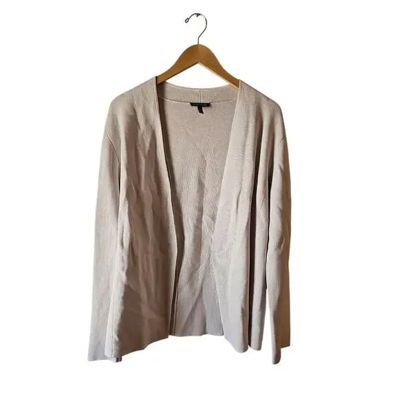 Eileen Fisher sz medium light lavender silk organic cotton blend cardigan - Picture 2 of 7
